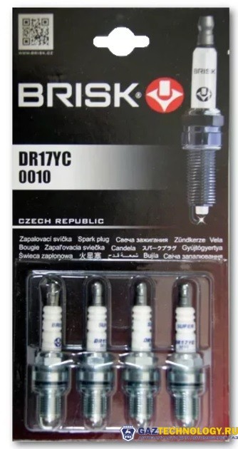 Свечи зажигания brisk dr-17yc super-r кт (4шт) 405 евро-3