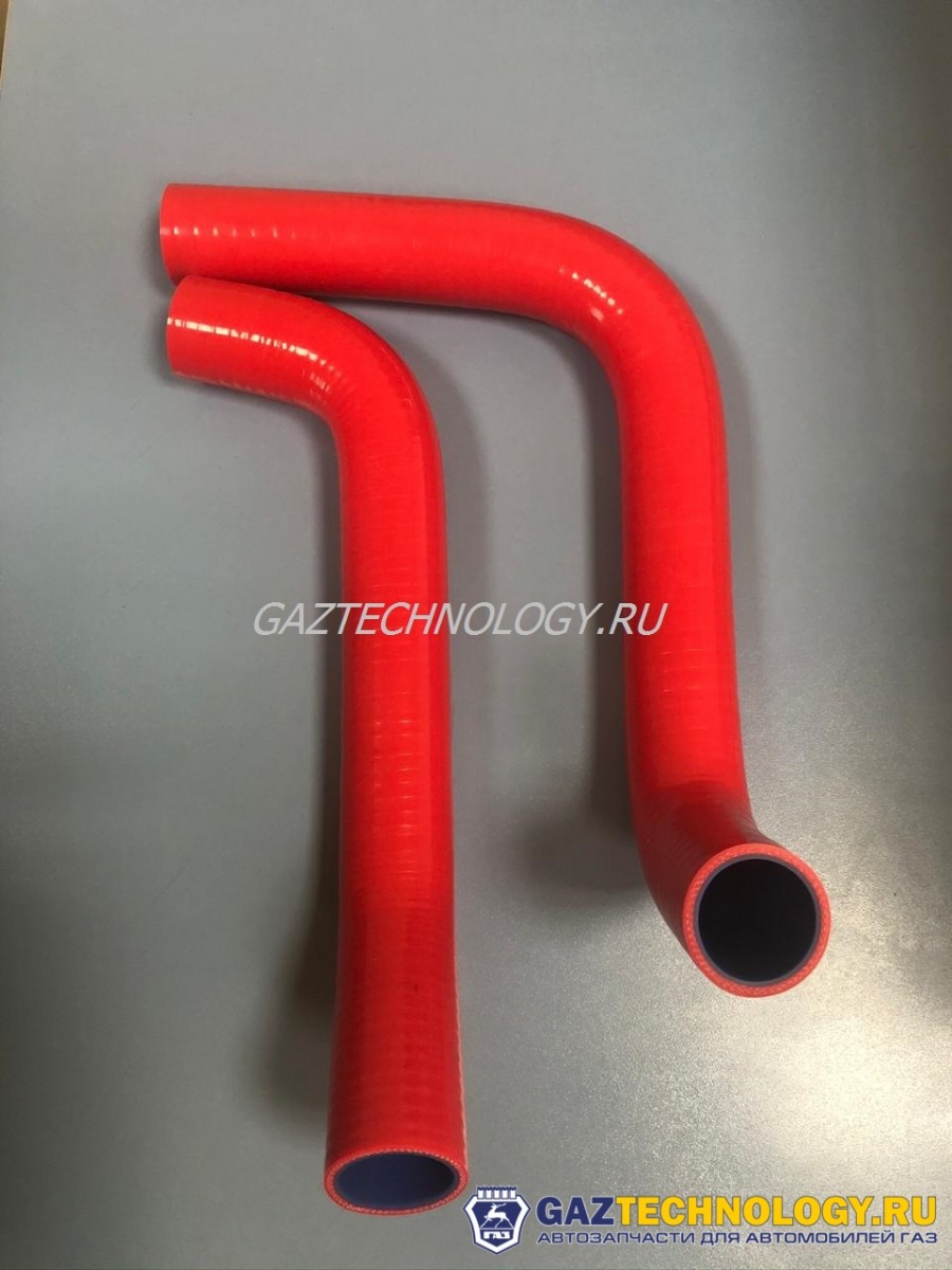 Комплект патрубков умз е-4 ГАЗель бизнес в упаковке (2шт.) красный силикон (птп)