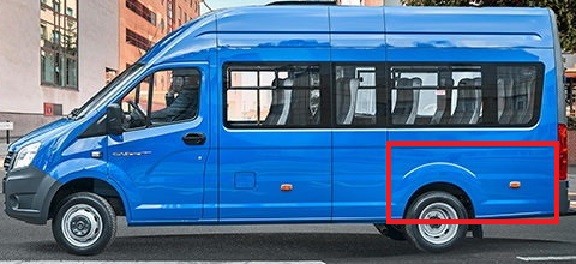 Панель боковины задняя нижняя левая ГАЗель некст цм с габаритом с фиксатором (ГАЗ) A31R33-5401361-10 — изображение 1