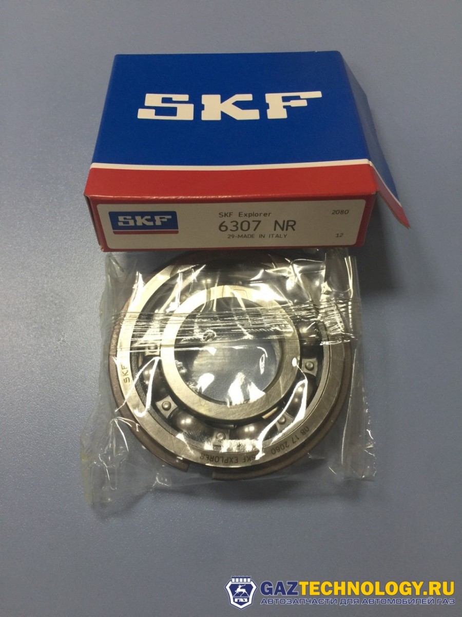 Подшипник первичного вала со стопорным кольцом ГАЗель бизнес италия (skf) 6307NR — изображение 1