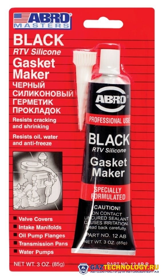 Герметик силиконовый черный 85г (abro)