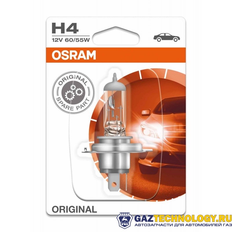 Лампа 12v h4 60/55w p43t-38 блистер (osram)