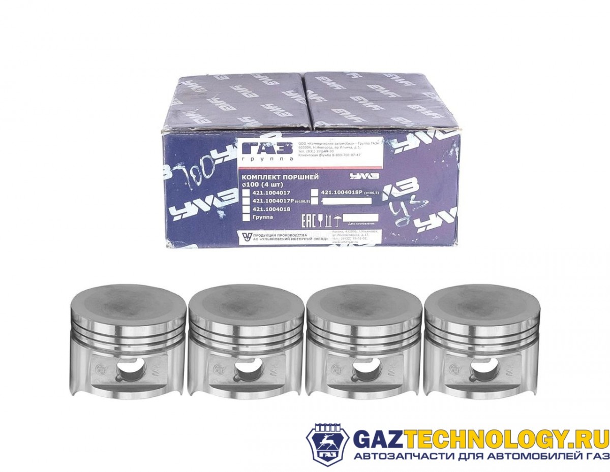 Поршни 100.0 ГАЗель дв. 4216 (е-3) (4 шт.) (g-part)(ГАЗ) 4216.1004013 — изображение 1