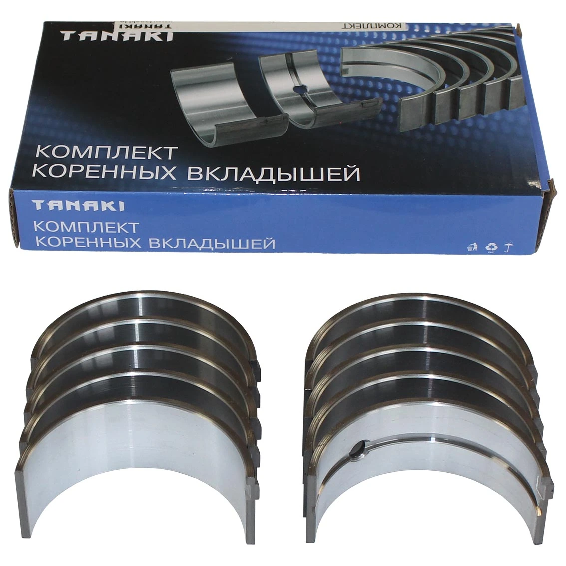 TKG-1000102-64 Вкладыш коренной (для дв. ЗМЗ-406, 405, 409, 514; 0,50), к-кт TANAKI