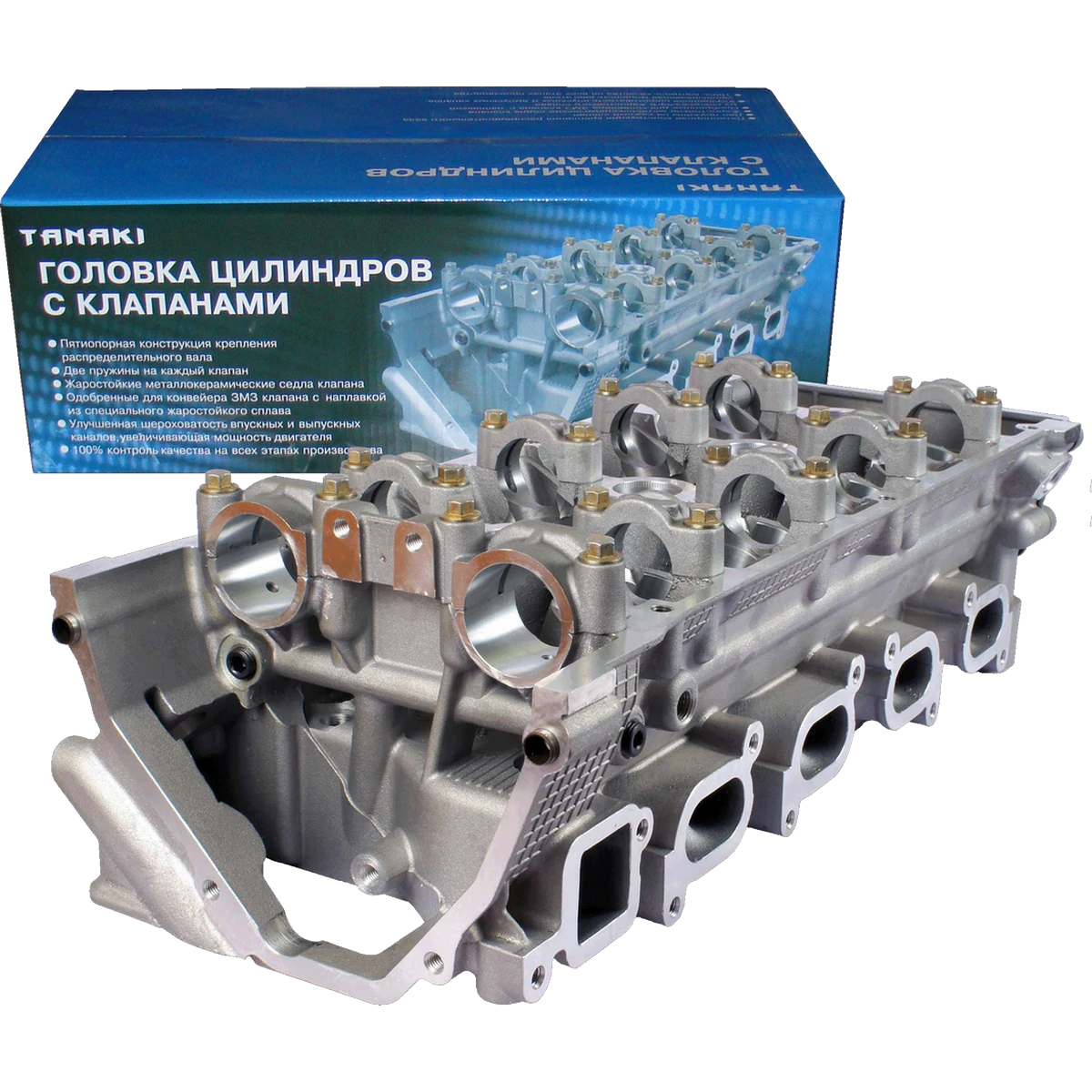 TKG-1003007-61 Головка цилиндров с клапанами (пятиопорная; для дв. ЗМЗ-405, 406, 409; АИ-92/газ) TANAKI — изображение 1