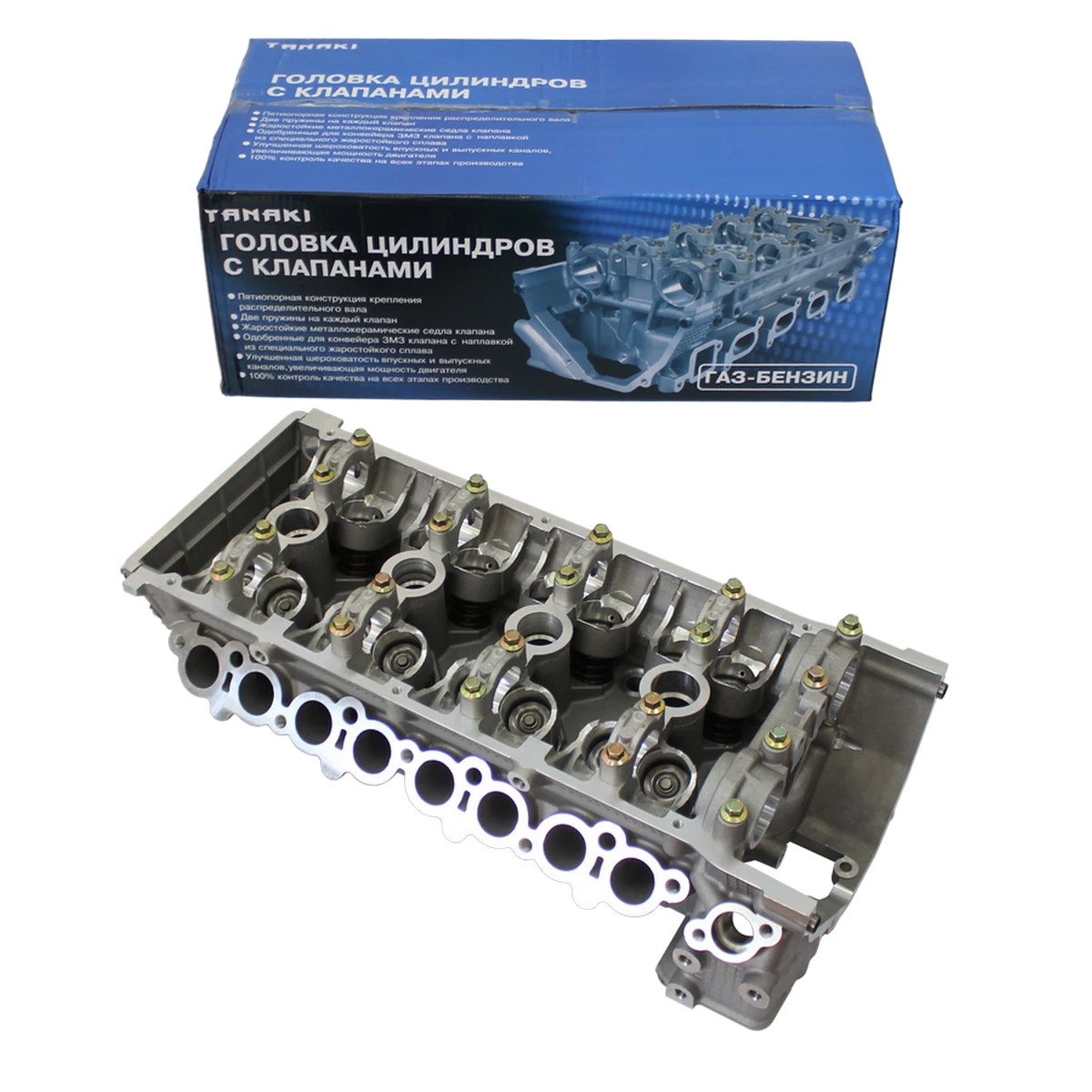 TKG-1003007-65 Головка цилиндров с клапанами (пятиопорная; для дв. ЗМЗ-40524, 40525, 40904; EURO-III, АИ-92/газ) TANAKI