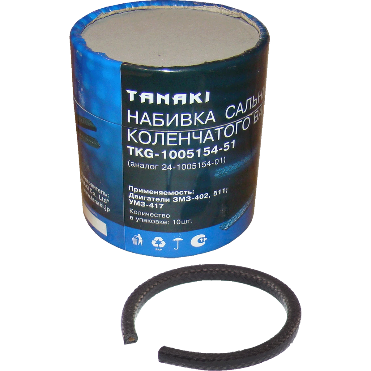 TKG-1005154-51 Набивка сальника заднего подшипника коленчатого вала (для дв. ЗМЗ-402, 511) TANAKI