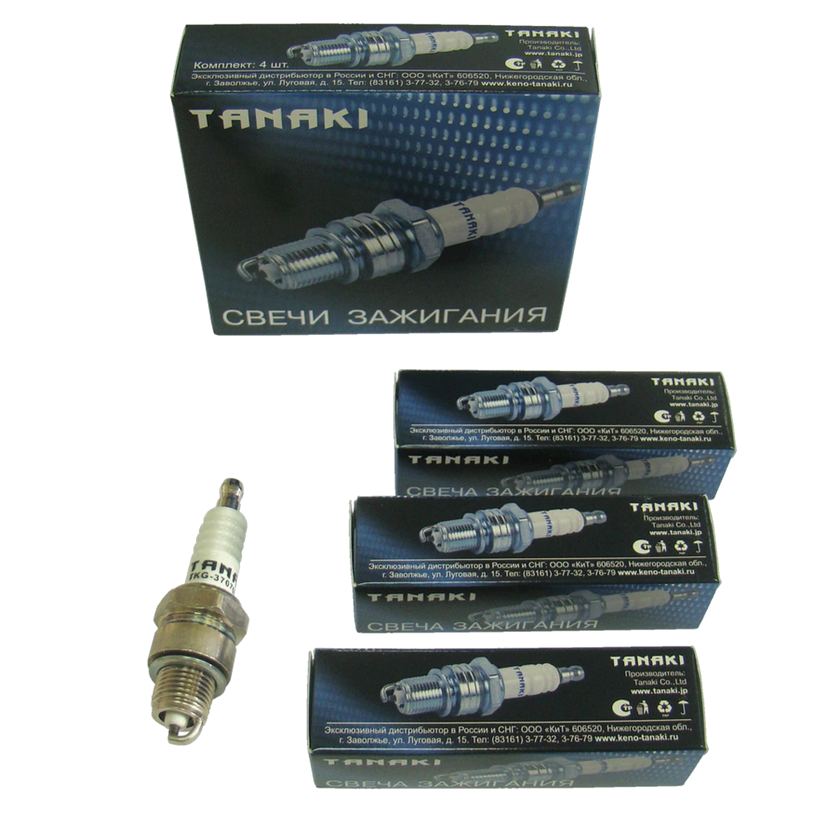 TKG-3707000-61 Свечи зажигания NR17YC, к-т 4 шт. (для а/м ГАЗ, УАЗ с дв. ЗМЗ-402, УМЗ; АЗЛК; Renault) TANAKI